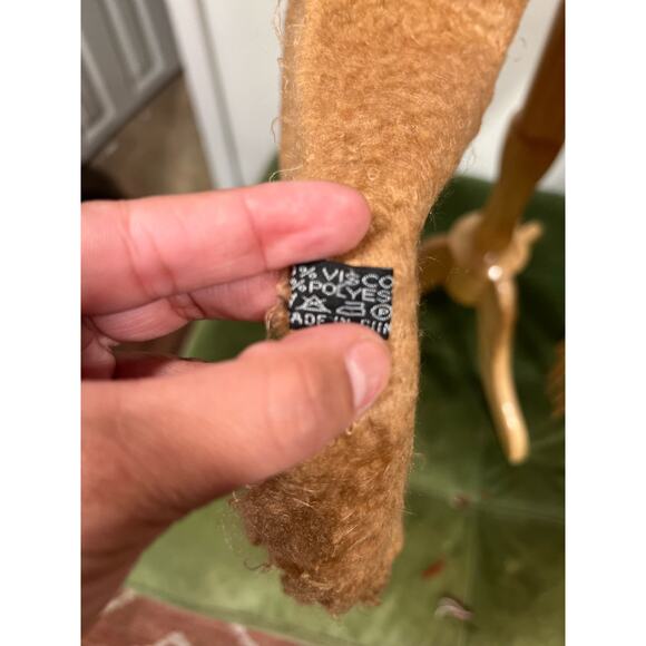 Boho Hippie Knit Striped Scarf Tan Red Soft Comfy Warm - Picture 9 of 11